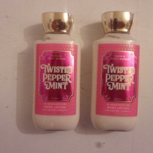 2 Bath and Body works Twisted Peppermint Lotions